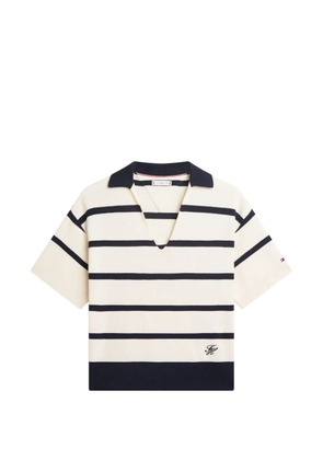Tommy Hilfiger striped V-neck knitted top - Neutrals