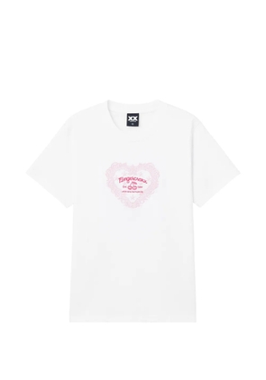 FINGERCROXX heart-embroidered T-shirt - White