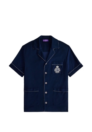 Ralph Lauren Purple Label short-sleeve embroidered cabana shirt - Blue