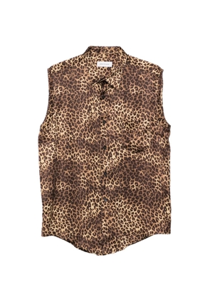 Ernest W. Baker leopard-print pocket shirt - Brown