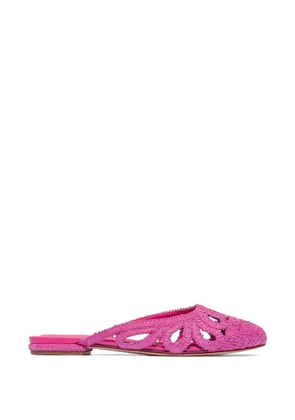 Bernardo Cappadocia raffia cut-out mules - Pink