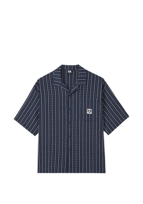 FINGERCROXX heart-print striped shirt - Blue