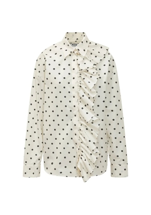 MSGM ruffled polka-dot shirt - Neutrals
