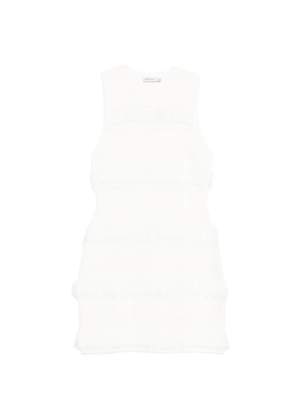 Simkhai fringed striped mini dress - White