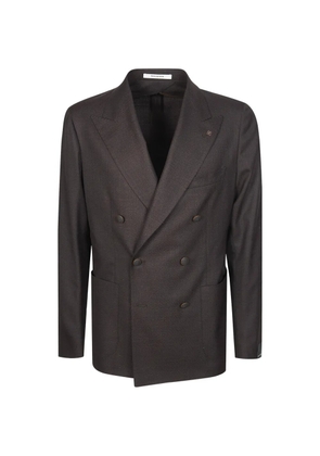Tagliatore wool double-breasted jacket - Brown
