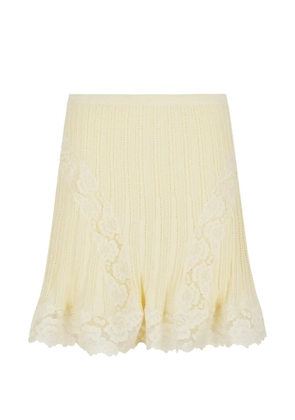 Self-Portrait knitted lace skirt - Yellow