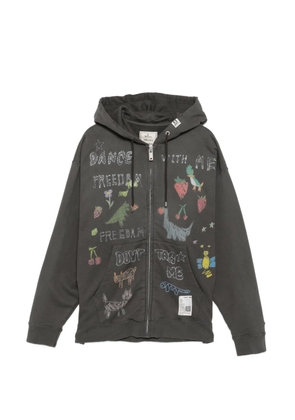 Maison MIHARA YASUHIRO kids doodle printed hoodie - Grey