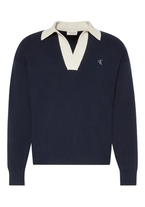 Calvin Klein Jeans embroidered-logo sweater - Blue
