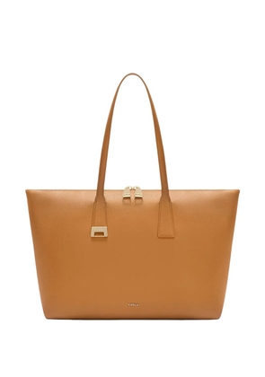 Furla Olivia zip leather tote bag - Neutrals