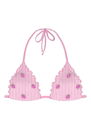 MC2 Saint Barth strawberry-print ruffled bikini bra - Pink