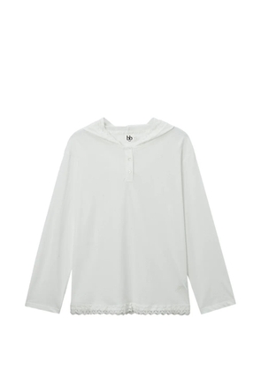 b+ab lace hooded top - White