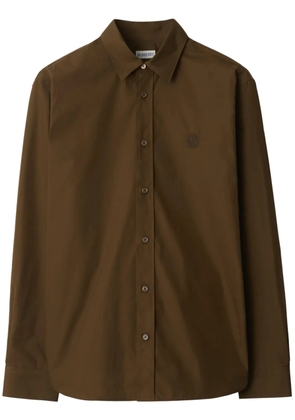 Burberry logo-embroidered shirt - Brown