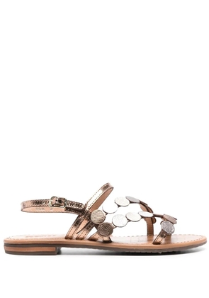 Geox Sozy 15mm embossed leather sandals - Gold