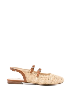 Carel Paris Balma buckle-strap woven flat pumps - Neutrals