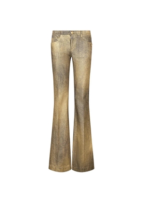 Roberto Cavalli faded-effect flared jeans - Gold