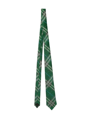 Burberry check silk tie - Green