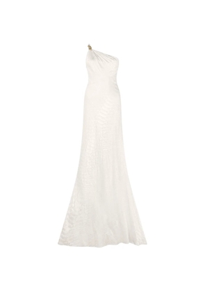 Roberto Cavalli one-shoulder print maxi dress - Neutrals