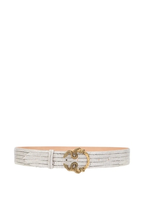 Roberto Cavalli snake-buckle belt - White