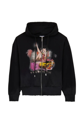 GCDS x Betty Boop zip-up cotton hoodie - Black