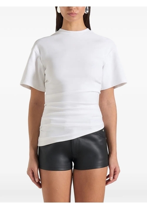 Manière De Voir Pauline ruched asymmetric T-shirt - White