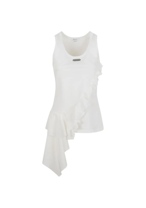 Alexander McQueen ruffled asymmetric shirt - White