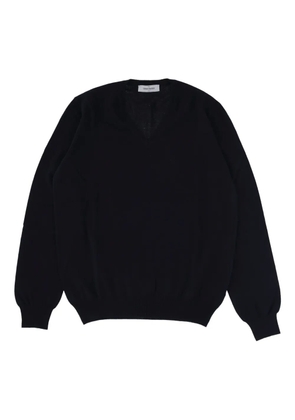 Gran Sasso v-neck cotton sweater - Black