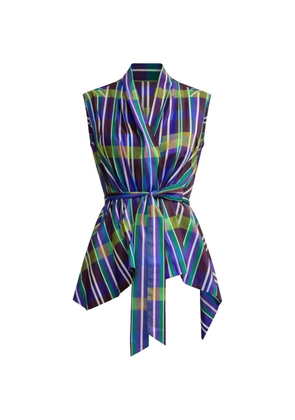 PSOPHIA Retro Prism wrap top - Brown