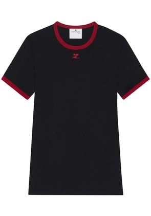 Courrèges Signature contrast T-shirt - Black