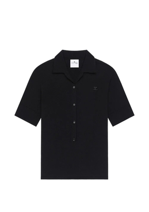 Courrèges wool polo top - Black