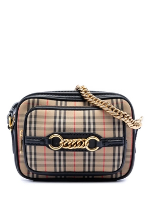 Burberry Pre-Owned 2000-2017 1983 Knight Check Canvas and Calfskin Link Camera Bag crossbody bag - Brown