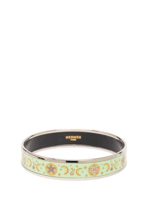 Hermès Pre-Owned 1990-2010 Narrow Enamel Moon and Stars Bangle 70 costume bracelet - Green