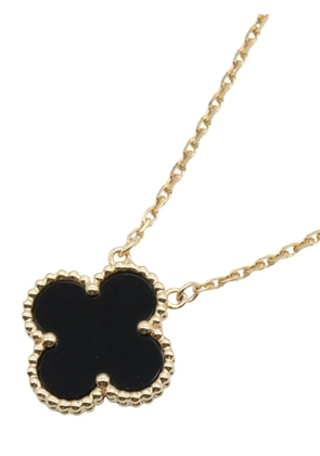 Van Cleef & Arpels Pre-Owned 2010-2025 18K Yellow Gold and Onyx Vintage Alhambra Pendant necklace - Black