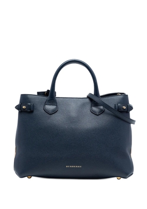 Burberry Pre-Owned 2000-2017 Medium Leather and House Check Banner satchel - Blue