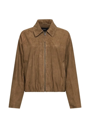 Arma zip leather coat - Brown