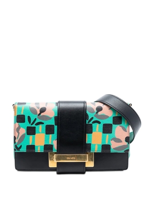 Prada Pre-Owned 2010-2025 Floral Printed Leather Plex Ribbon crossbody bag - Black