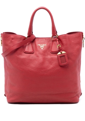 Prada Pre-Owned 2021-2026 Vitello Daino Side Zip Shopper Tote satchel - Red