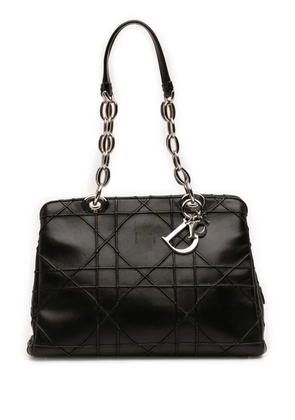 Christian Dior Pre-Owned 2014 Small Lambskin Macrocannage Lady Dior Soft Zipped Shopping tote bag - Black