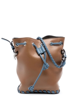 Fendi Pre-Owned 2010-2026 Mini Leather Whipstitch Mon Tresor bucket bag - Blue