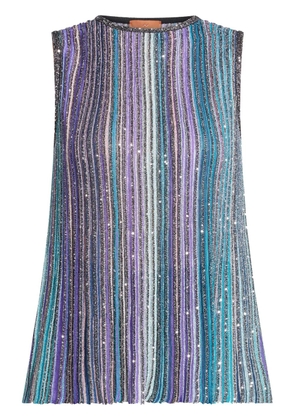 Missoni sequinned pleated top - Blue
