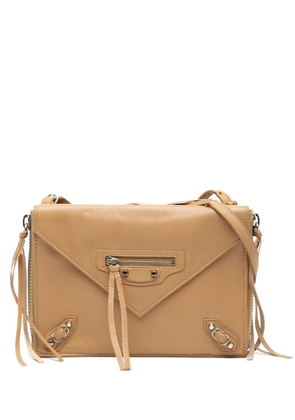 Balenciaga Pre-Owned 2015 XS Leather Papier Triple Zip Around crossbody bag - Brown