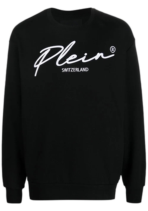Philipp Plein logo crew-neck jumper - Black