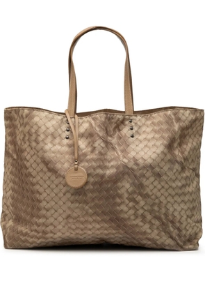 Bottega Veneta Pre-Owned 2012-2025 Nylon Intrecciolusion tote bag - Brown