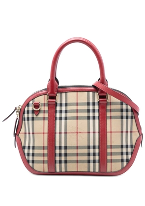 Burberry Pre-Owned 2000-2017 Small Haymarket Check Coated Canvas Orchard Bowling Bag satchel - Brown