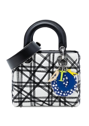 Christian Dior Pre-Owned 2016 Limited Edition Daniel Gordon Art Small Lambskin Cannage Lady Dior satchel - White