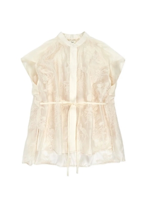 PSOPHIA floral-embroidered blouse - Neutrals