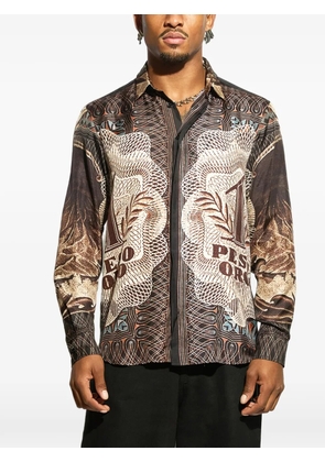 GARCIAS Pesos oversized print shirt - Brown