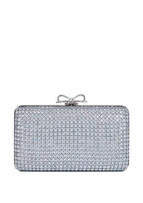 Self-Portrait crystal-embellished clutch bag - Blue