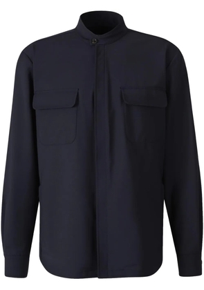 Boglioli collarless shirt - Blue