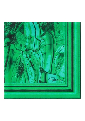 Roberto Cavalli malachite-print silk scarf - Green