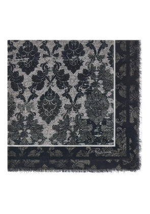 Roberto Cavalli brocade-print shawl - Grey
